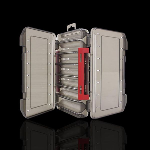 

fishing tackle box for lure 12 and 14 compartments double side abs material accessories