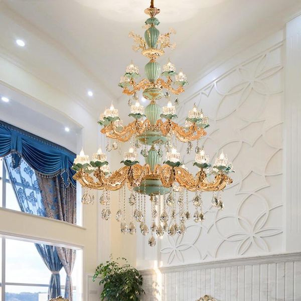 

chandeliers european luxury crystal living room bedroom chinese ceramic chandelier light el hall stair painted lights