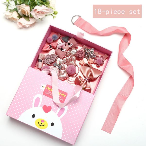 

6234 exquisite gift hairpin set rabbit gift box 18 piece children's headdress set