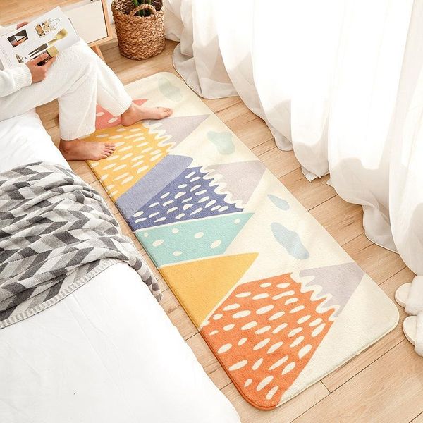 

carpets girl's bedroom bedside carpet is machine washable ins wind thick plush long strip rug under bed non-slip mat