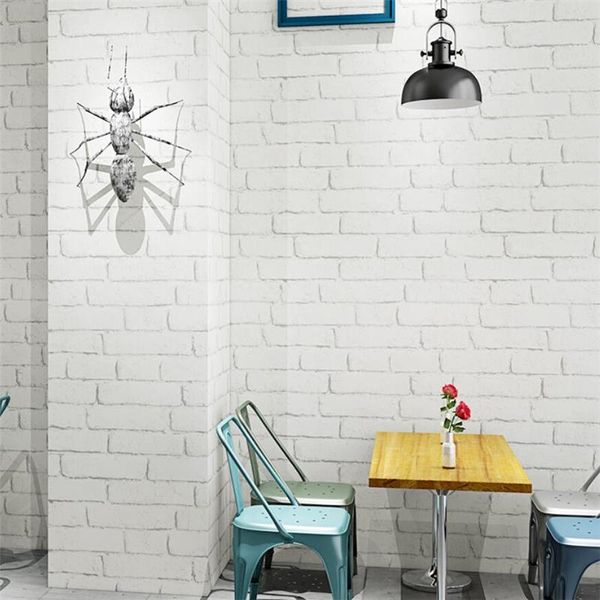

shuhiko white brick background wallpaper nordic small barber shop waterproof vintage wallpapers