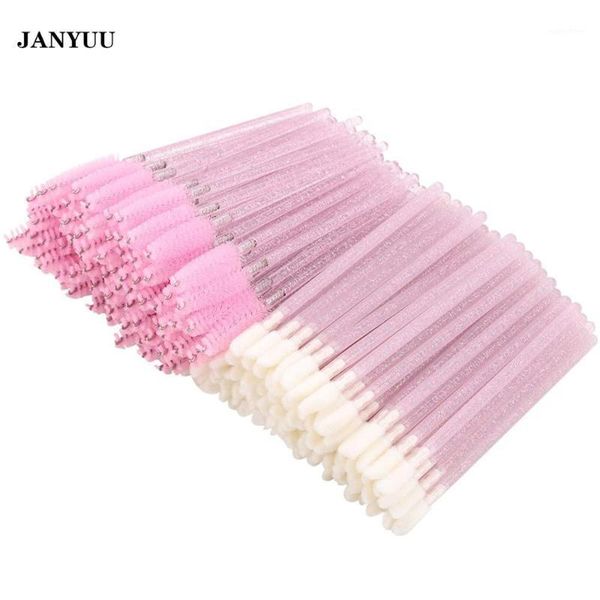 

eyelash brush and 500pcs lip crystal disposable lipstick applicator mascara wand makeup beauty tool kits1