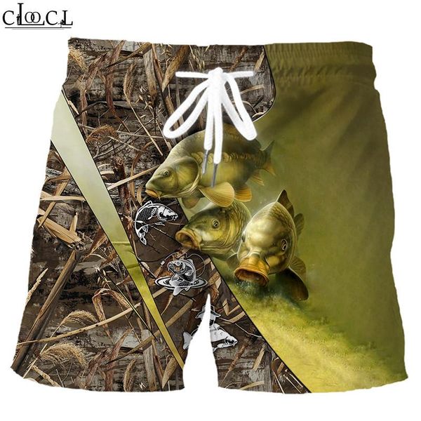 

bass carp fishing 3d print men summer fashion shorts casual beach all-match cool sweatpants drop men's, White;black