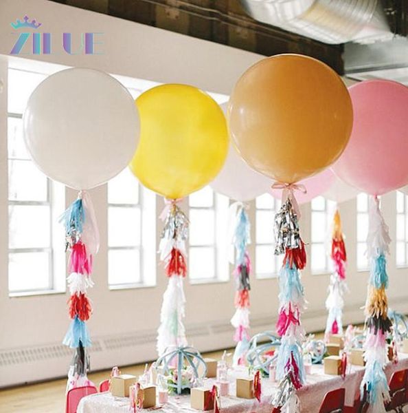 

party decoration zilue 10pcs/lot big balloon 36inch 90cm jumbo giant latex wedding baby shows birthday balloons