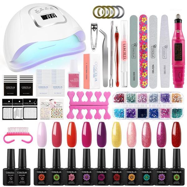 

10ml soak off nail gel polish kit with uv lamp for art tools manicure set1