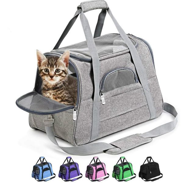 

cat carriers,crates & houses pet carrier travel carrying bag portable pets backpack breathable car safety seat strap multifunctional foldabl