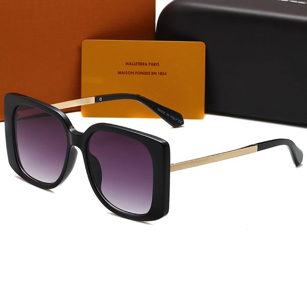 

1216 Gift Box Mens Summer Sunglass for women Fashion Color Matching with Metal Letters Sunglasses 1 Set Package 4 Colors Optional