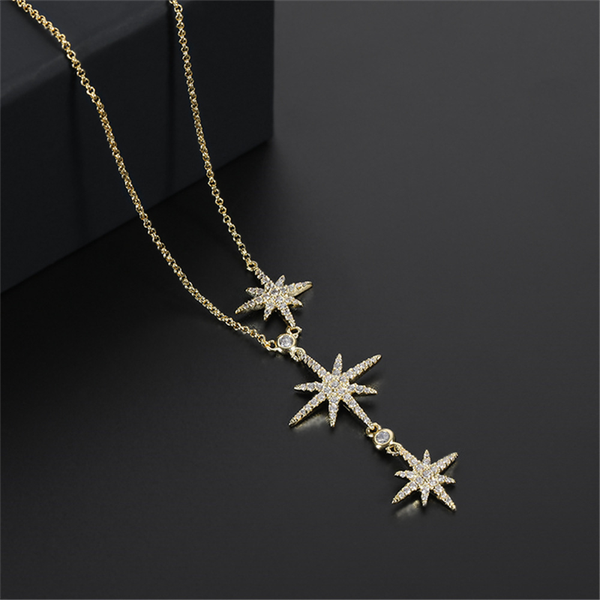 

chains 100%925 sterling silver classic star necklace six-pointed pendant clavicle chain fashion personality jewelry for women