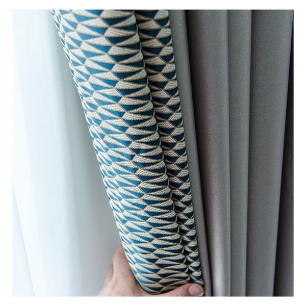 

curtain & drapes custom curtains nordic geometry color matching livingroom bedroom simple modern cloth blackout tulle yarn m532