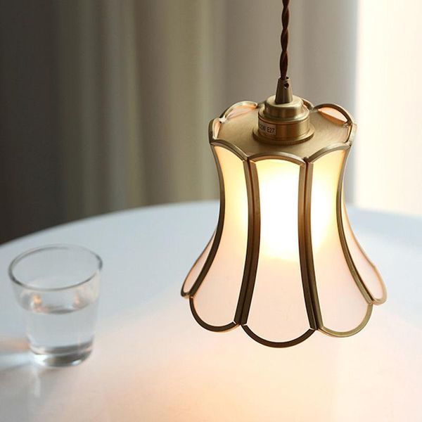 

pendant lamps lamp base e27 dining room canteen restaurant coffee shop copper glass luxury