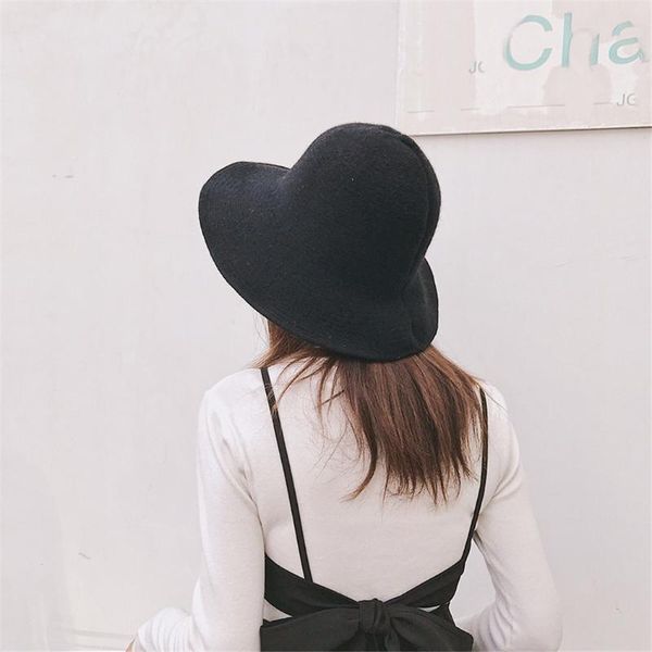 

winter spring wool knitted bucket hat for women fashion ladies sun hats fisherman caps wide large brim fordable fishing, Blue;gray