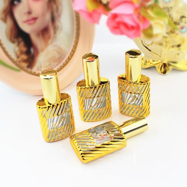 

storage bottles & jars 10pcs/lot gold 15ml small glass perfume bottle empty pump spray atomizer refillable sample