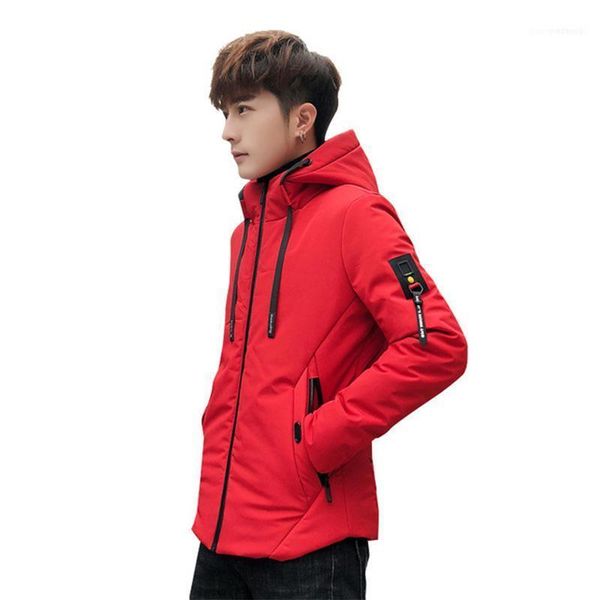 

mens winter jackets chest exquisite pocket simple hem practical waterproof zipper parka1, Black