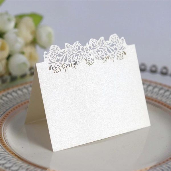 

greeting cards 25pcs birthday party decor laser cut hollow pattern flower shape wedding event table name card decoupage