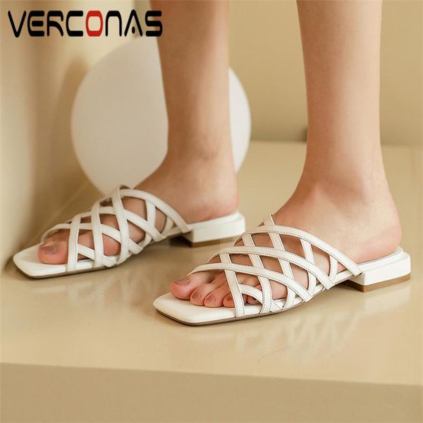 

dress shoes verconas women comfortable elegant thick heel slippers square toe wild sandals heels summer woman, Black