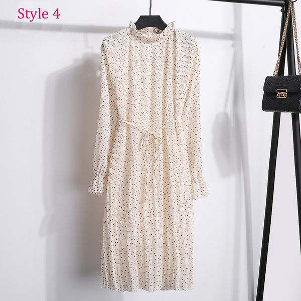 

classy spring polka dot the line dressed middle-length female with party dress elagant loose women's dresses, Black;gray