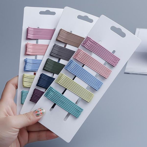 

40pcs/set solid hair grips wedding alloy bobby pin color candy clip barrette hairpin accessories side wire word folder bun maker, Brown