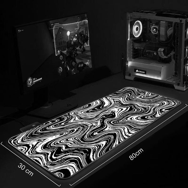 

mouse pads & wrist rests marbling rgb gamers decoracion speed pad large 90x40cm mousepad usb backlit rainbow rubber computer keyboard desk m
