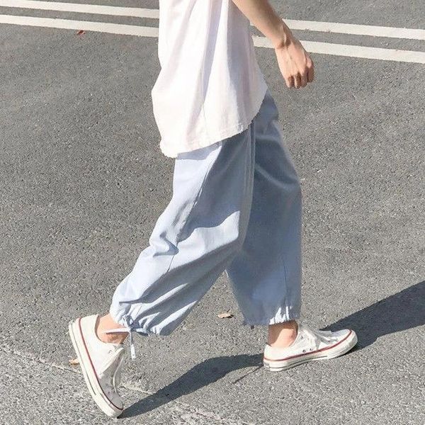 

men's pants summer men japanese style ankle length plus size 8xl wide leg oversize casual loose thin khaki, Black