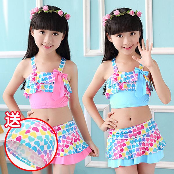 

split baby girls' princess skirt pants swimsuit children's bikini, White;black