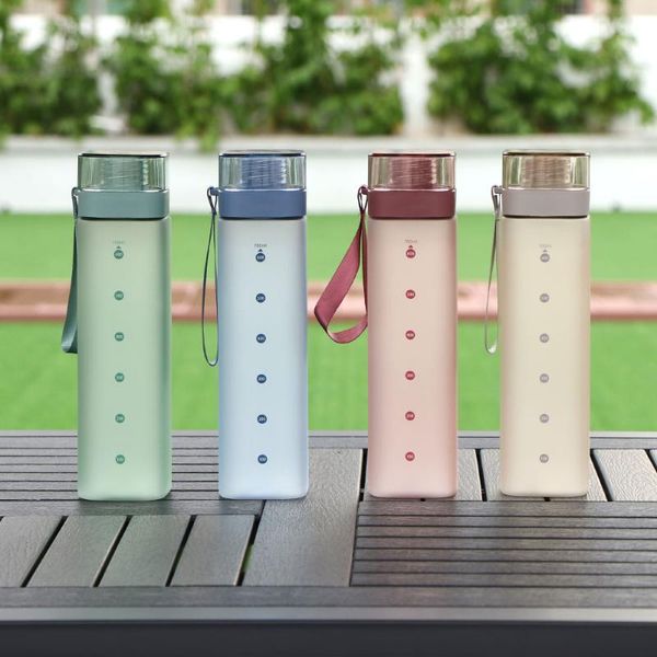 

700ml portable outdoor water bottle square for frosted texture large capacity sports tour hiking camping equipment