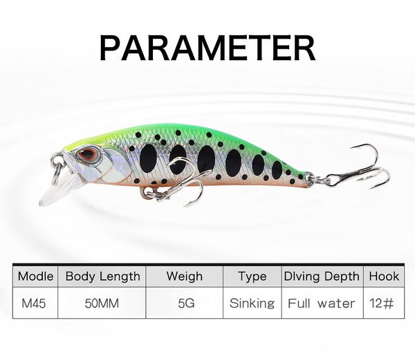 

10pcs/lot new fishing lures small sinking minnow 5.5cm 5g jerkbait duo hard lures fishingwobbler bass crankbait trout lure rozante baits