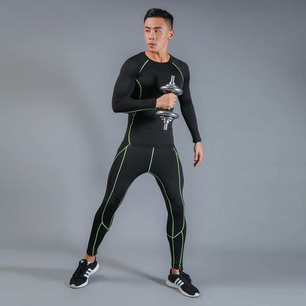 

racing jackets mens thermal underwear long sleeve fitness compression tights men's elasticity quick dry breath 2xl, Black;red
