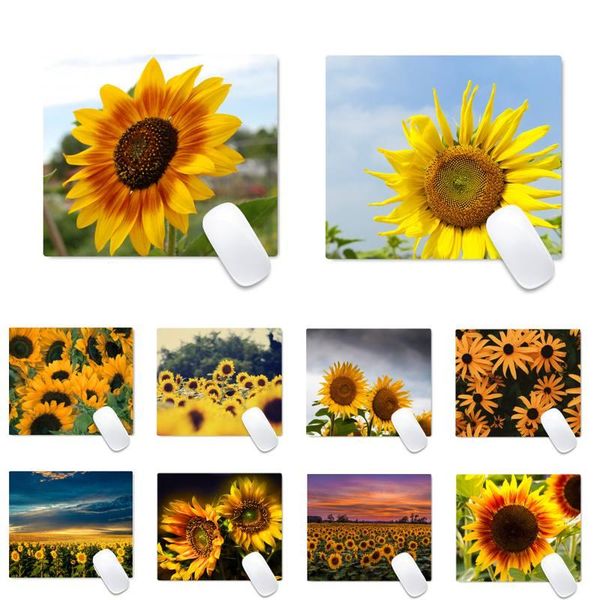 

mouse pads & wrist rests beautiful sunflower flower rubber pc computer gaming table protect game office work mat pad non-slip lapcushion