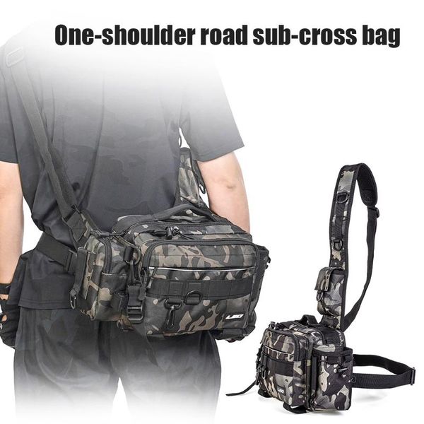 

fishing accessories multifunctional outdoor tackle bags reel lure single shoulder crossbody bag utility storage package dark