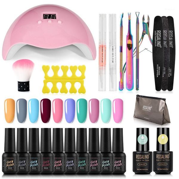 

gel nail polish set for manicure art uv led lamp extension base coat kit1