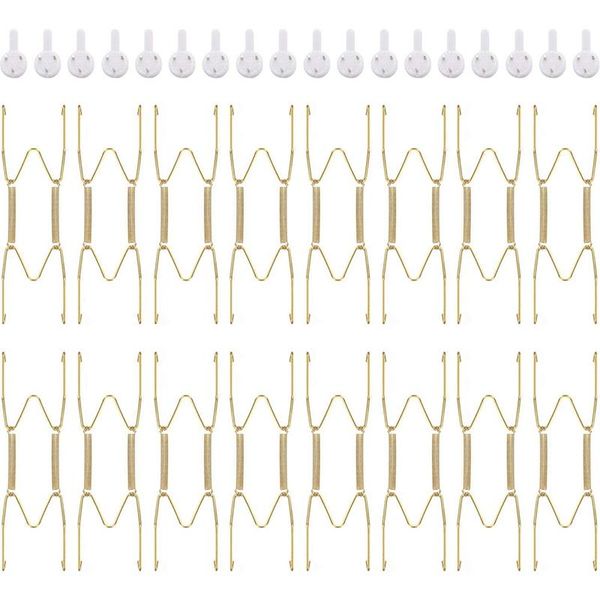 

hooks & rails 30 pieces 6 inch invisible plate hangers wall brass wire holders with