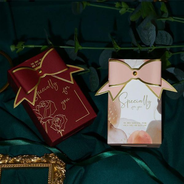 

gift wrap 5/20/30pcs paper bags for gifts wedding souvenirs guests bachelorette party creative green pink bowknot cardboard boxes