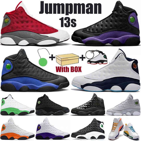 

fashion jumpman 13s mens basketball shoes court purple hyper royal red flint gold glitter aurora green men women sports trainers sneakers, Black