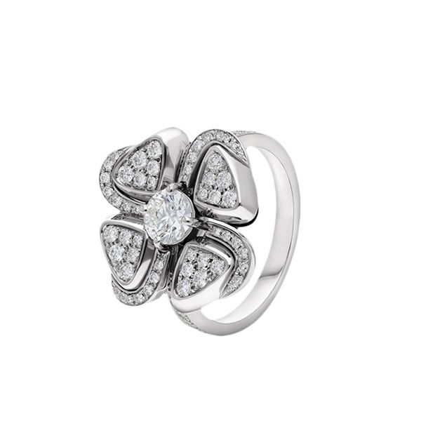 

b 18k rose gold diamond flower ring diamond ring luxurys designers jewelry, Silver