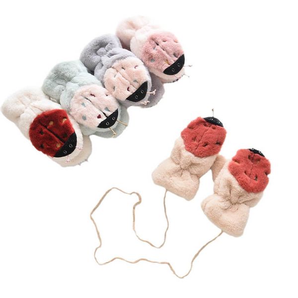 

children's mittens fashion gloves knit baby girls kids accessories cartoon boys bag refers to keep warm 2-4 years b9058, White