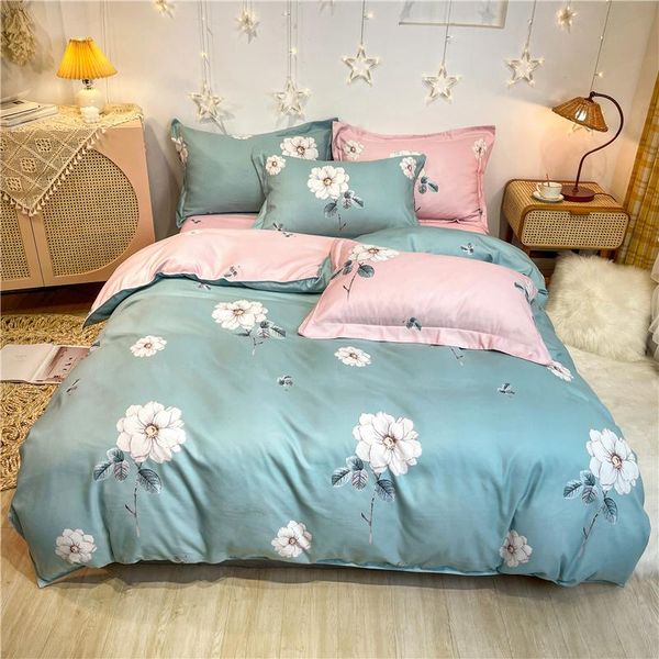 

bedding sets machine washable microfiber 2 pillow shams and 1 bed sheet , king, twin, full size,4 pieces set duvet cover