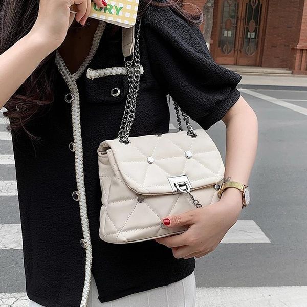 

evening bags lingge rivets small pu leather women handbag and purses shopper chain tends shoulder crossbody bag 2021 designer luxury 4 colou