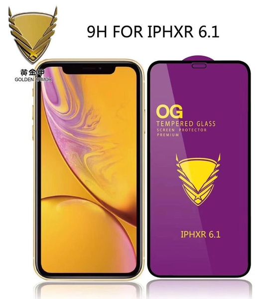 

golden armor og big curved full glue tempered glass screen protector for xs max/11 pro max/8 plus/xr/6/7/8 cell phone protectors
