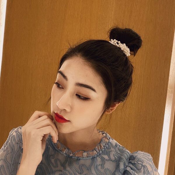 

south designer east gate imitation pearl rope hair band fashion versatile headband female simple student headdress, Pink
