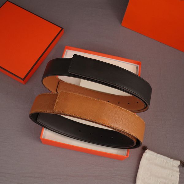 

reversible belt designer belt with yellow gift box hbuckle real leather belts for men width 3.4cm luxury fashion women belts, Black;brown