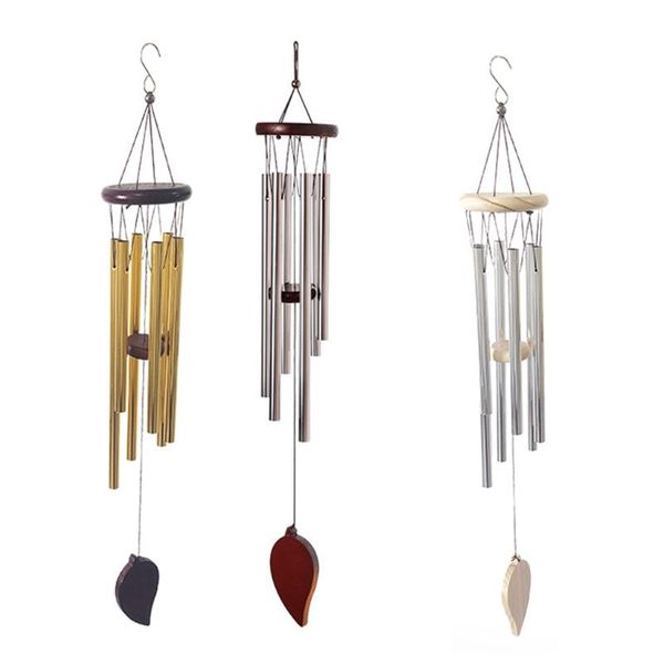 

decorative objects & figurines classic solid wood aluminum tube creative metal wind chime hanging decoration home shop craft gift