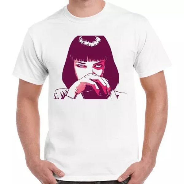 

mia wallace pulp fiction art tarantino retro t shirt 1927, White;black