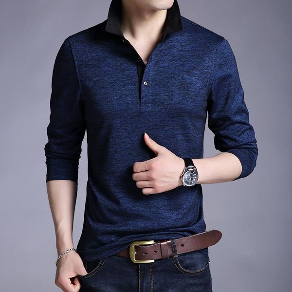 

men's t-shirts t-shirt men 2021 fashion spring autumn casual t shirt male solid color tshirt turn dwon collar button long sleeve tees, White;black