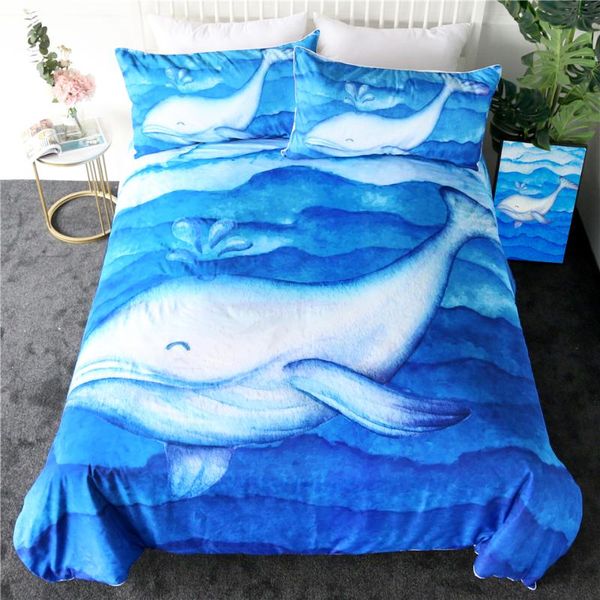 

ocean beluga bedding set bedroom decor boys girls gift duvet comforter cover 2/3 piece bedspread with pillowcase sets