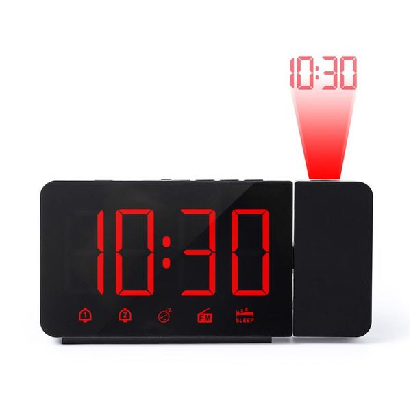 

projection alarm clock 180Â°projector with fm radio snooze function 4 dimmer dual usb charging digital 12h/24h other clocks & accessories
