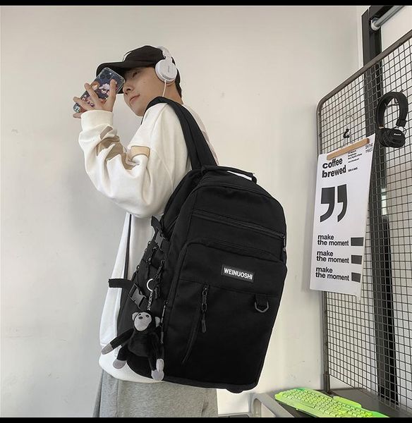 

backpack male college student simple schoolbag korean version of large capacity female