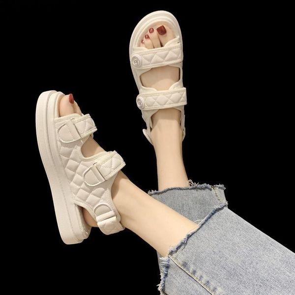 

sandals women beach summer slippers sandalias de las mujeres female casual shoes designer thick flat slides, Black