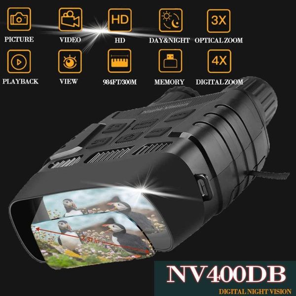 

telescope & binoculars nv400db hd digital night vision lcd screen infrared (ir) camera take po video from 300m hunting goggles