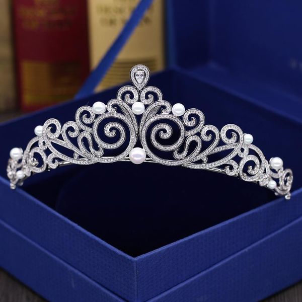 

hair clips & barrettes style quality cubic zirconia girls white gold color acessorios para cabelo luxury beauty party show pageant h-040, Golden;silver