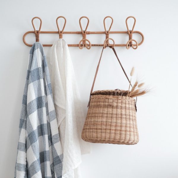

ins handmade rattan hanger wall hooks clothes hat handbag hanging hook crochet cloth holder organizer hangers for home decor